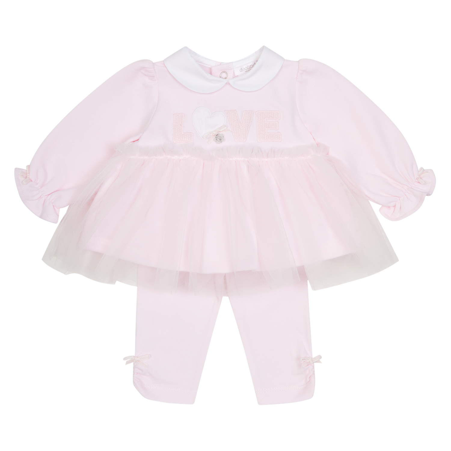 DEOLINDA PALE PINK 'LOVE' LEGGING SET TULLE DEO5707