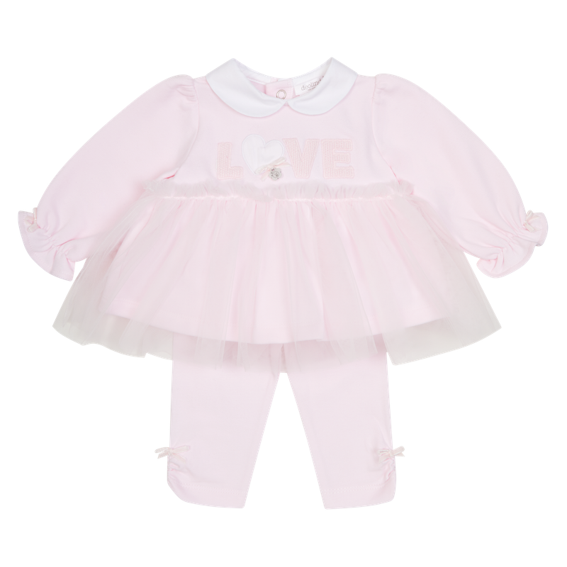 DEOLINDA PALE PINK 'LOVE' LEGGING SET TULLE DEO5707