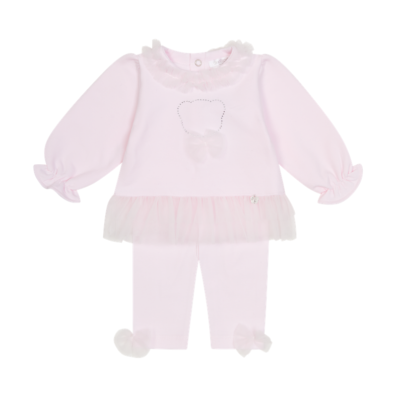 DEOLINDA PALE PINK DIAMONTE AND TULLE LEGGING SET DE5706