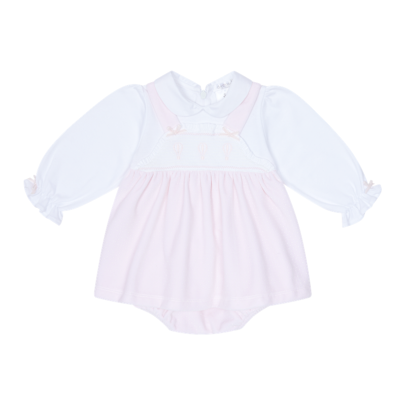 DEOLINDA PALE PINK SMOCKED DRESS DEO5301