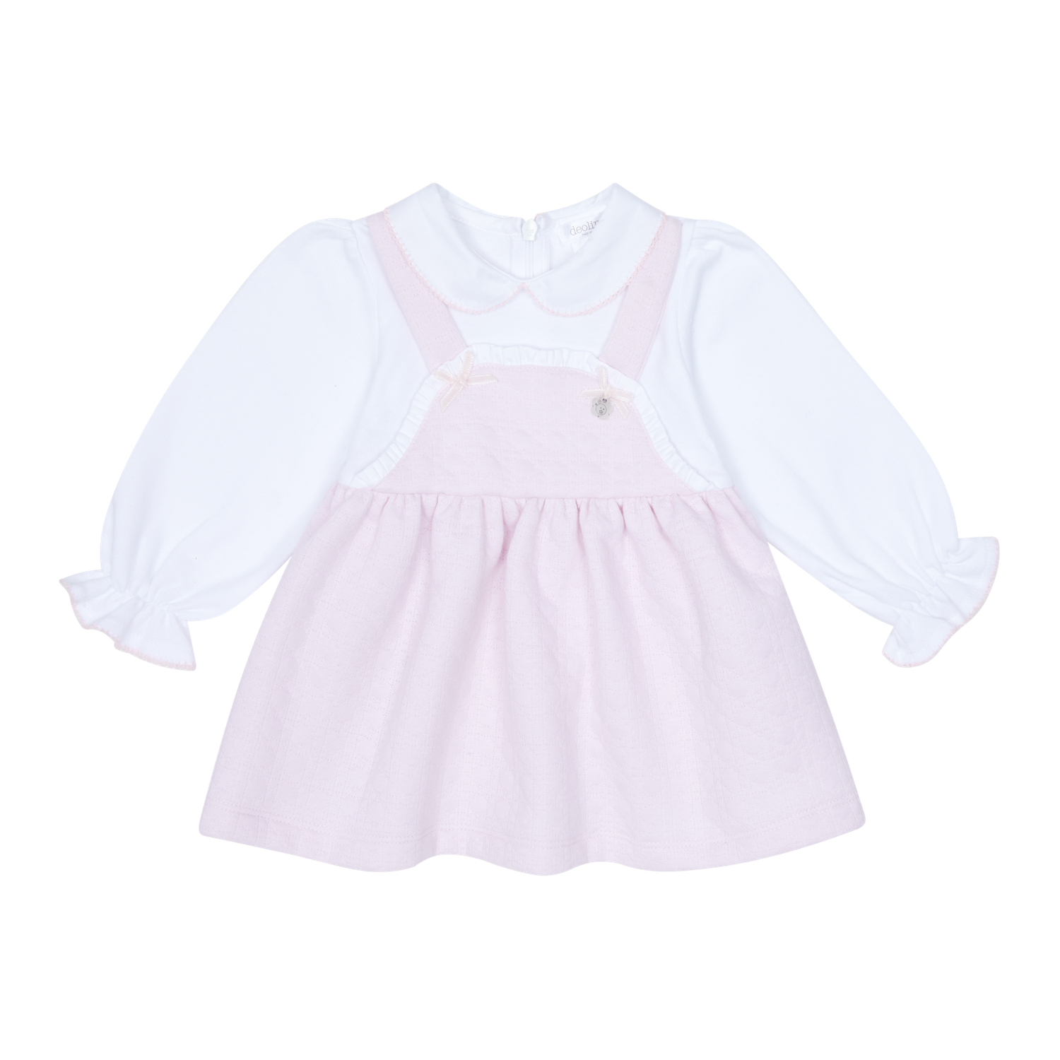 DEOLINDA PINK MOCK PINNAFORE DRESS DEO5403 DEOLINDA PINK MOCK PINNAFORE DRESS DEO5403