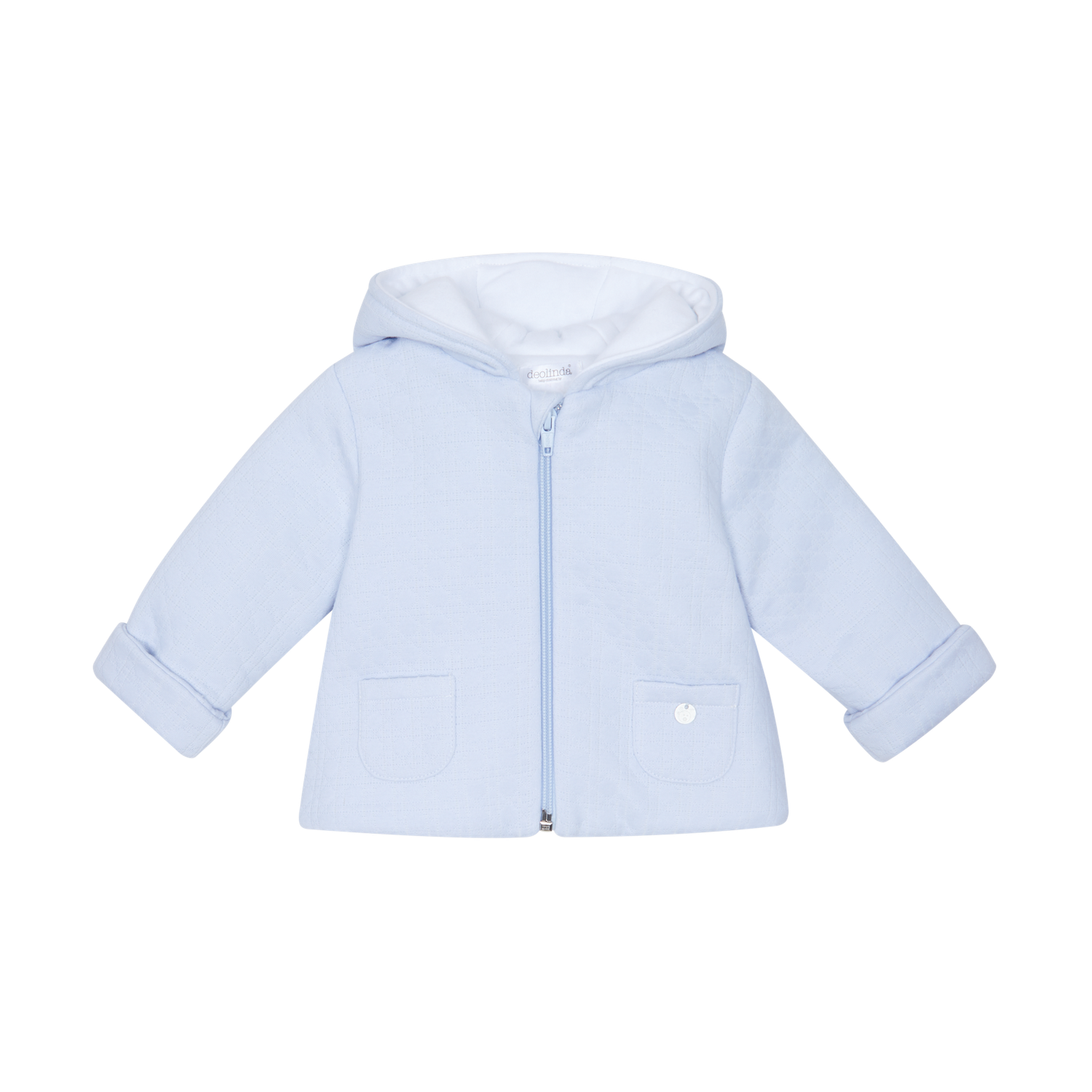 DEOLINDA BLUE TEXTURED JACKET WITH HOOD DEO5802B