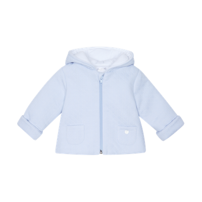 DEOLINDA BLUE TEXTURED JACKET WITH HOOD DEO5802B DEOLINDA BLUE TEXTURED JACKET WITH HOOD DEO5802B