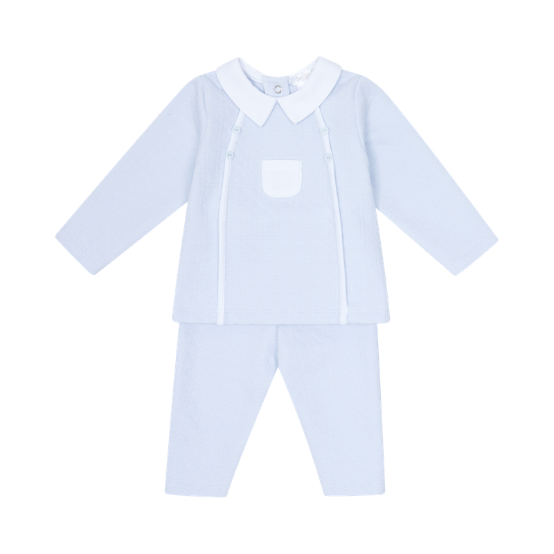 DEOLINDA BLUE TEXTURED TROUSER SET DEO5906