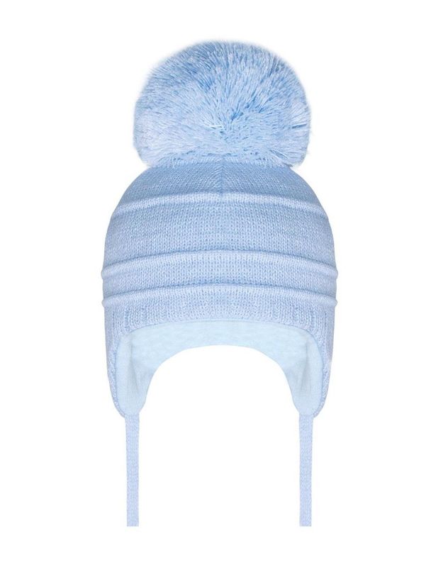 POM POM ENVY 'BUDDIE' BLUE BABY HAT PPEBUDB