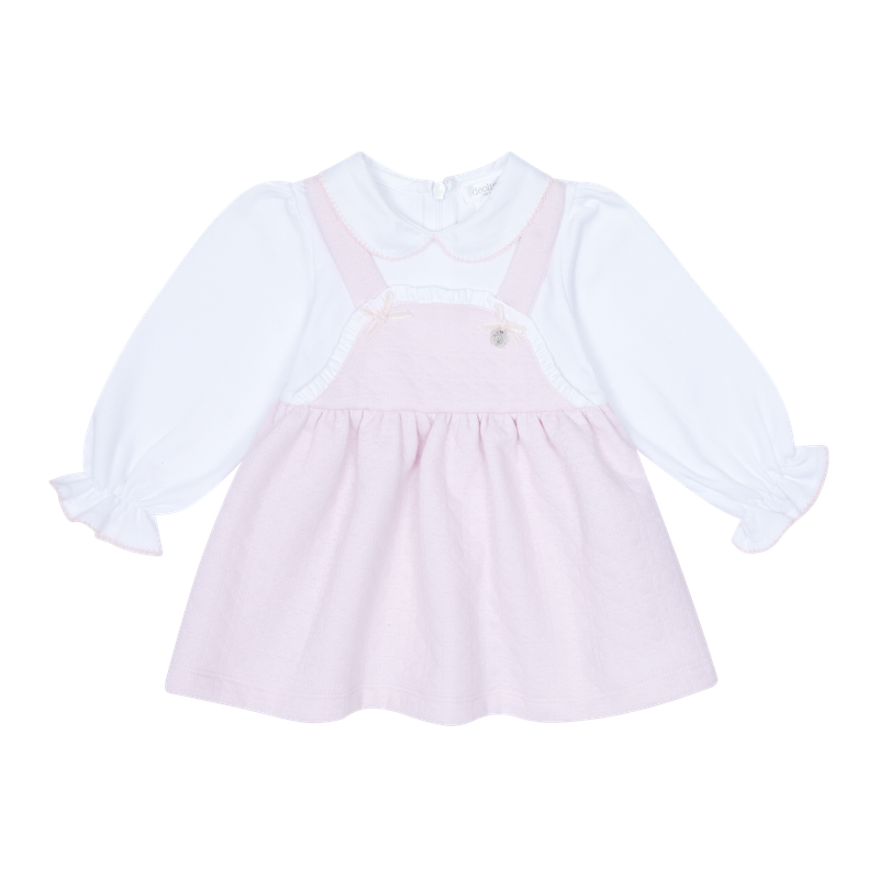 DEOLINDA PINK MOCK PINAFORE DRESS DEO5403