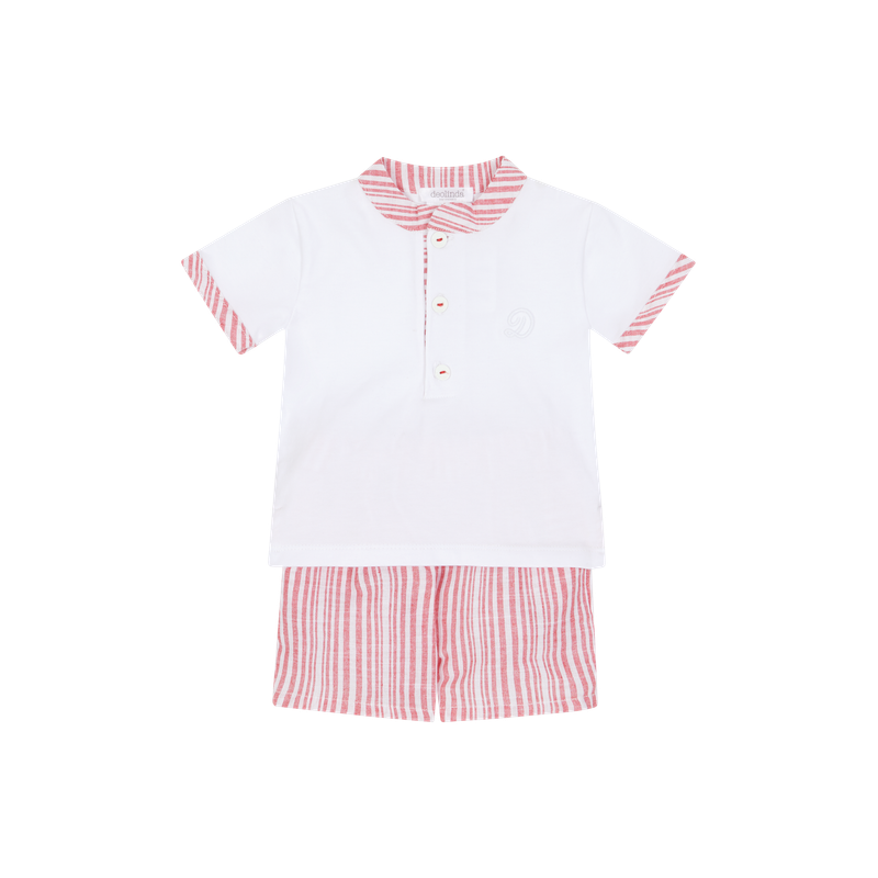 DEOLINDA 'MEXICO' RED AND WHITE STRIPE SHORT SET 4804