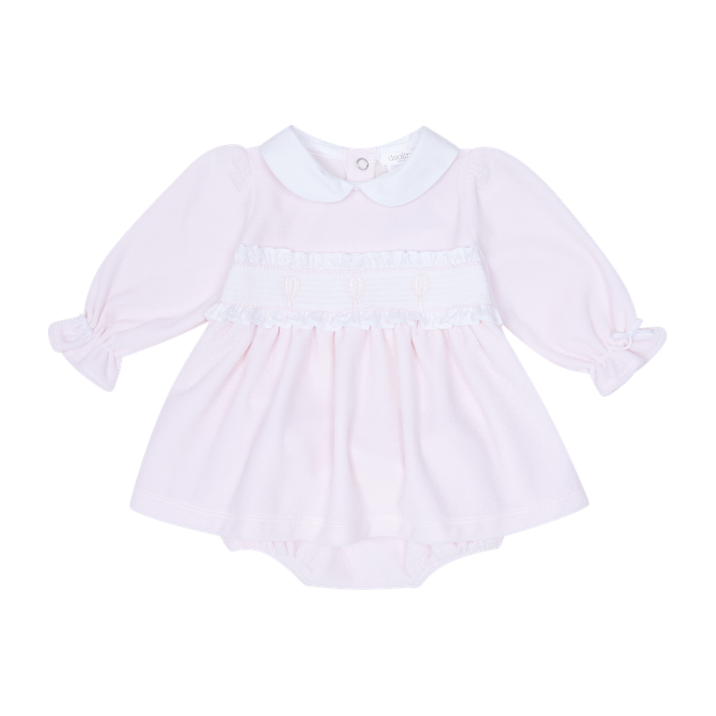DEOLINDA PALE PINK SMOCKED DRESS DEO5302