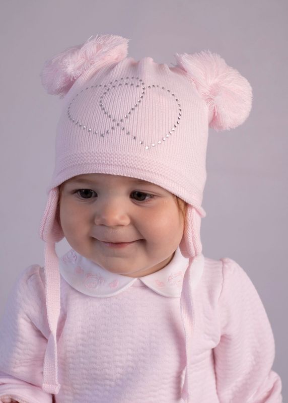 PASTELS & CO "ANDIE" PINK BLING DOUBLE POM HAT PAS ANDIE