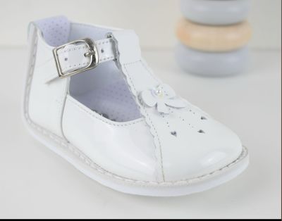 PEX 'BIANCA' WHITE PATENT BOW SHOE B8669W PEX 'BIANCA' WHITE PATENT BOW SHOE B8669W