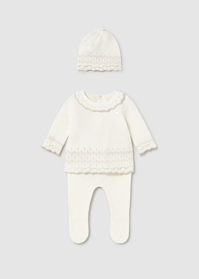 MAYORAL NATURAL LEGGING SET WITH MATCHING HAT MAY2556