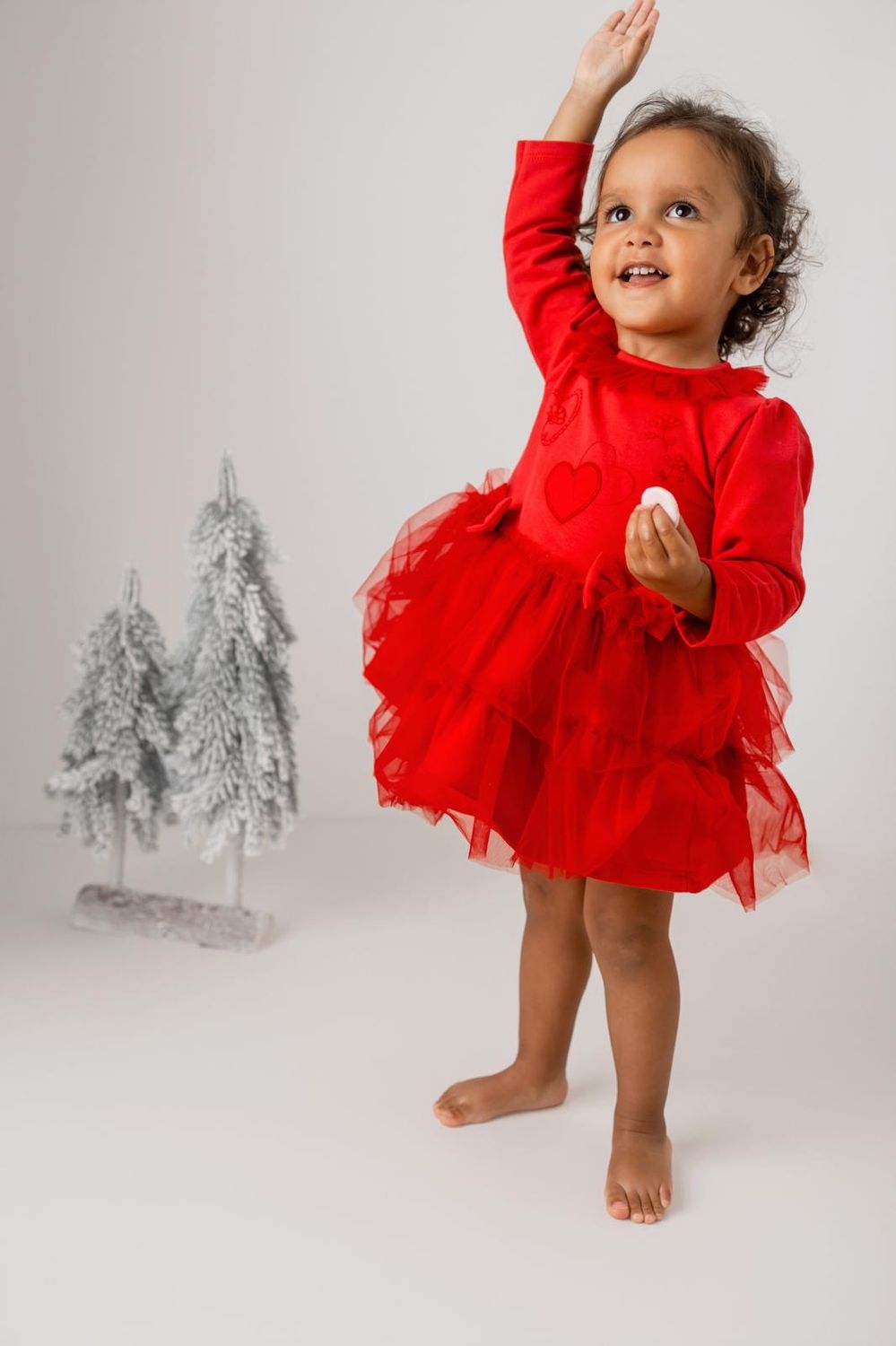 PASTELS & CO 'DIANA' RED TULLE DRESS PAS312KI