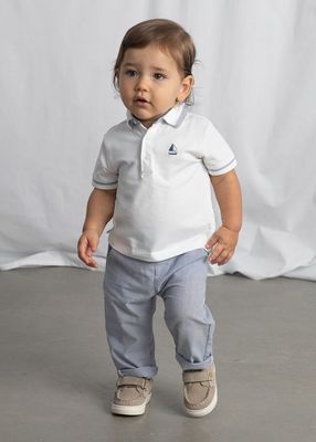 MAYORAL WHITE POLO AND NAVY TROUSER SET MAY1107/1518 **COMING SOON** PRE-ORDER NOW