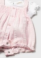 MAYORAL PINK DAISY CHAIN SHORT ROMPER SET MAY1638