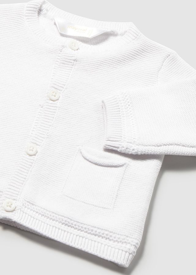 MAYORAL WHITE COTTON BOYS CARDIGAN MAY1303