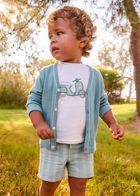 MAYORAL JADE STRIPE SHORT CAR MOTIF SHORT SET MAY1227J MAYORAL JADE STRIPE SHORT CAR MOTIF SHORT SET MAY1227J
