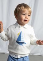 MAYORAL WHITE SAILBOAT SWEATER  MAY1308