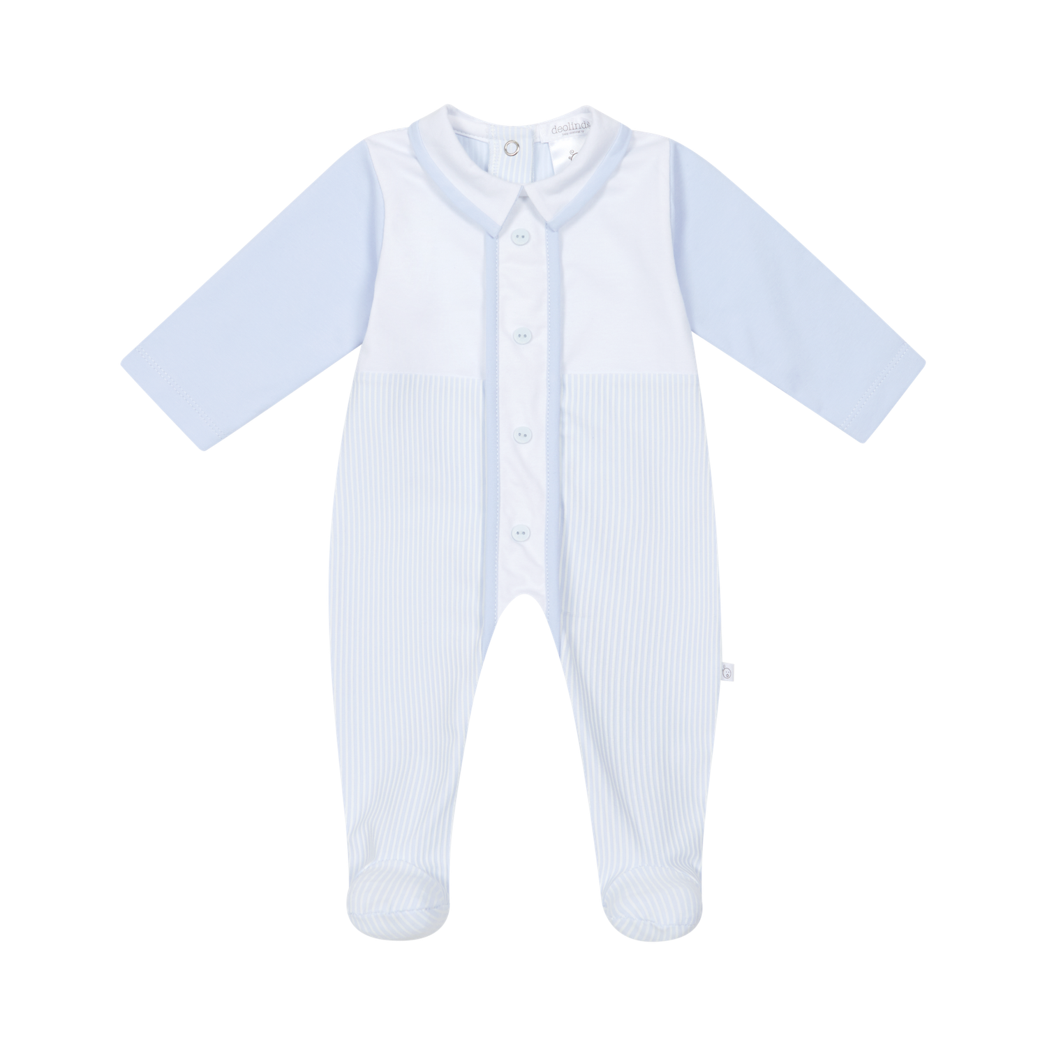 DEOLINDA 'CARTER' PALE BLUE AND WHITE STRIPE ALL-IN-ONE DEO6111