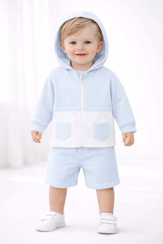 PASTELS & CO 'HECTOR' PALE BLUE & WHITE TROUSER JACKET PAS806F