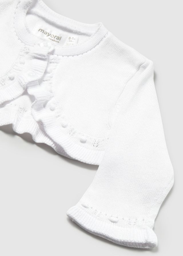 MAYORAL WHITE BOLERO CARDIGAN MAY318  **COMING SOON: AVAILABLE TO PRE-ORDER**