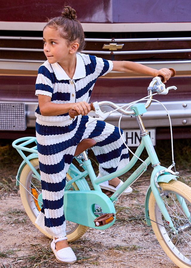 MAYORAL BLOSSOM NAVY & WHITE SOFT TROUSER SET MAY3595