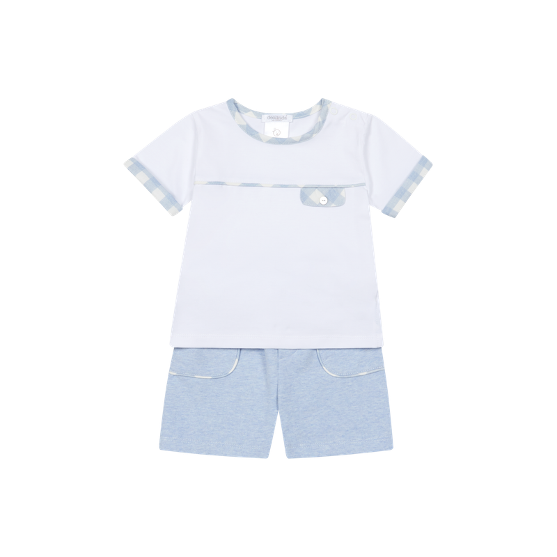 DEOLINDA 'OCEANA' BLUE CHECK SHORT SET SET DEO6746