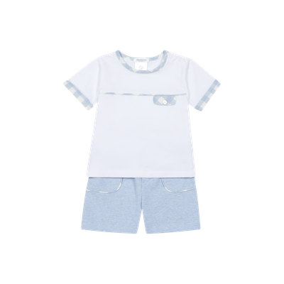 DEOLINDA 'OCEANA' BLUE CHECK SHORT SET SET DEO6746