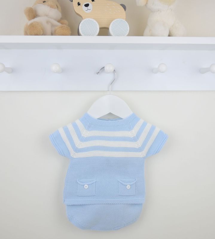 PEX 'JULIUS' PALE BLUE AND WHITE TWO PIECE PANT SET PEX0951PB