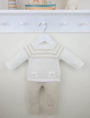 PEX 'JULIUS' WHITE AND PALE BEIGE TWO PIECE WITH FEET PEX0949 **COMING SOON**  PRE-ORDER NOW