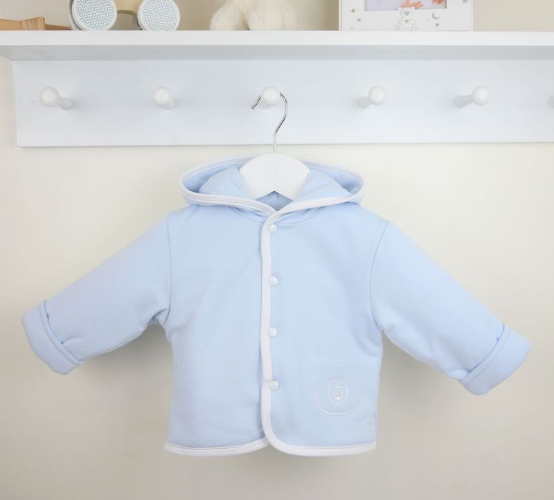PEX 'SAILOR' SOFT BLUE HOODED JACKET WITH WHITE TRIM PEX00828B