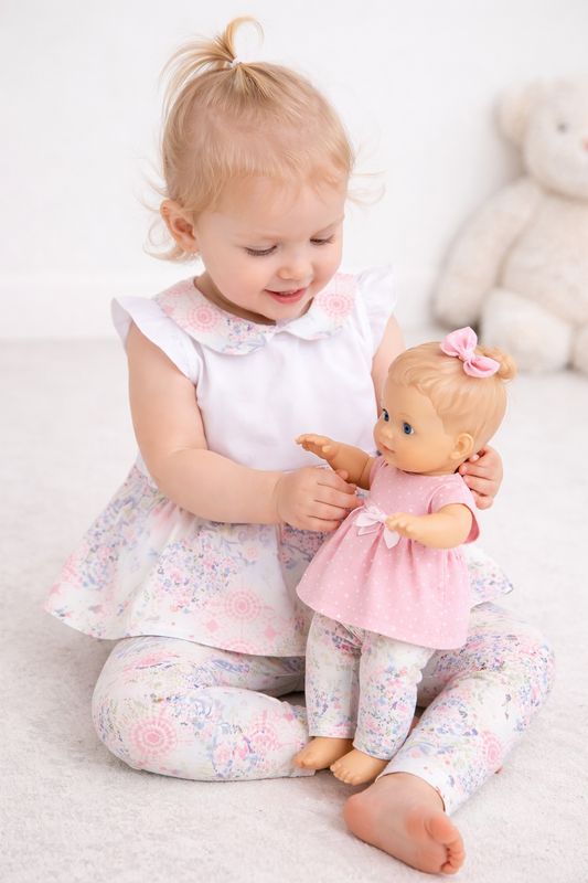 DEOLINDA 'SUGAR' PINK & BLUE FLORAL PRINT LEGGING SET DEO6745