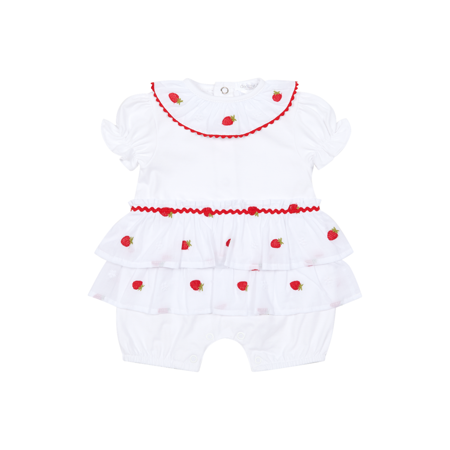 PEX 'PALOMA' STRAWBERRY WHITE & RED ROMPER DEO6733