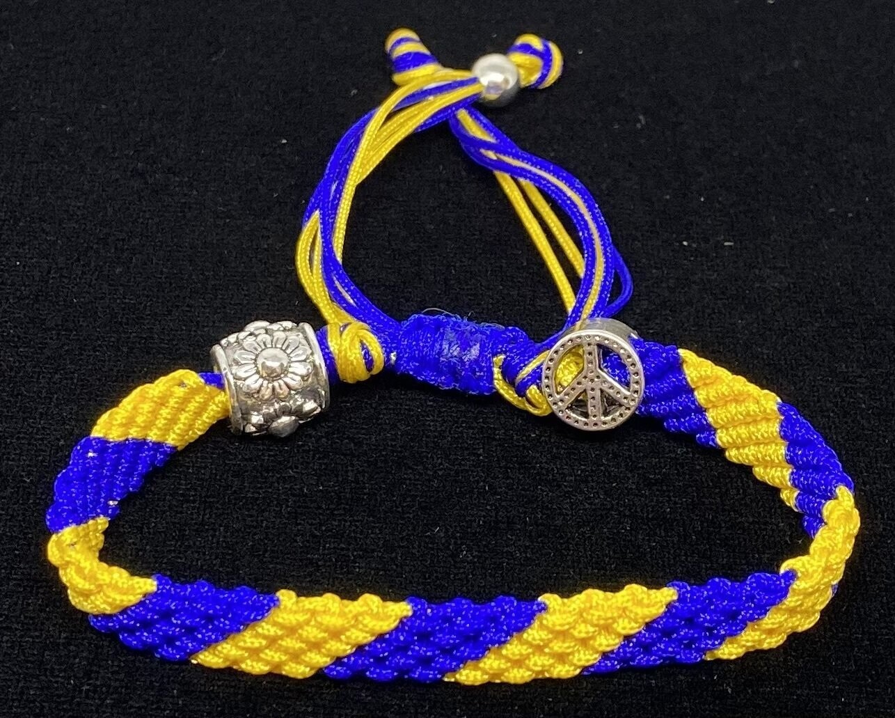 Stand With Ukraine with Sunflower and Peace Beads