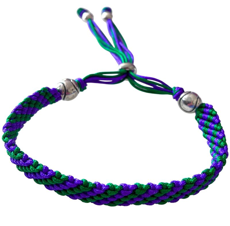 Silver Tennis Tennis Rope in Wimbledon Colours with Slider clasp