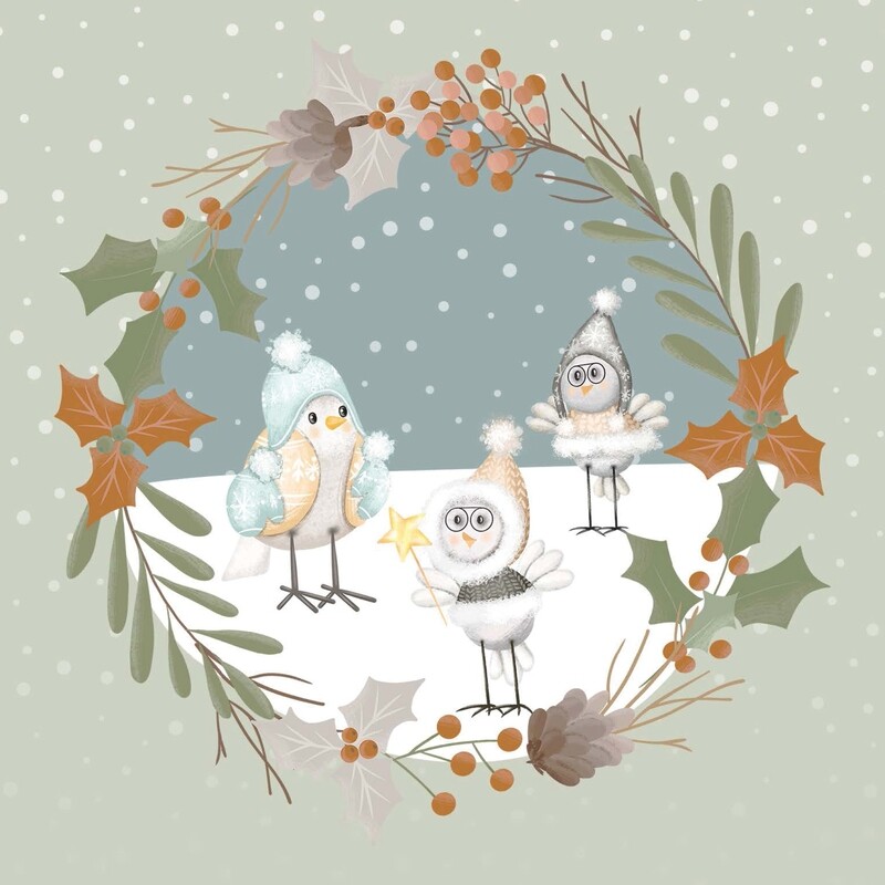 Christmas Robin Wreath