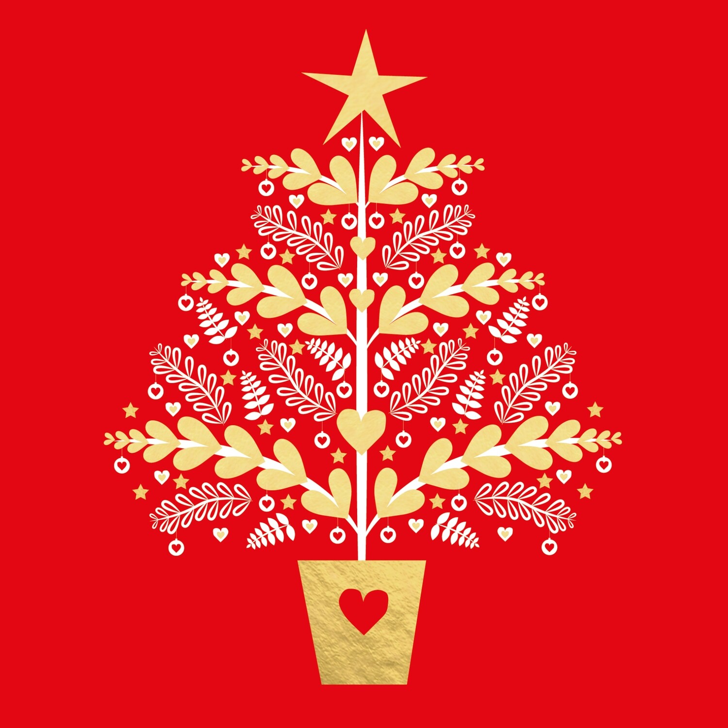 Heart Tree on Red