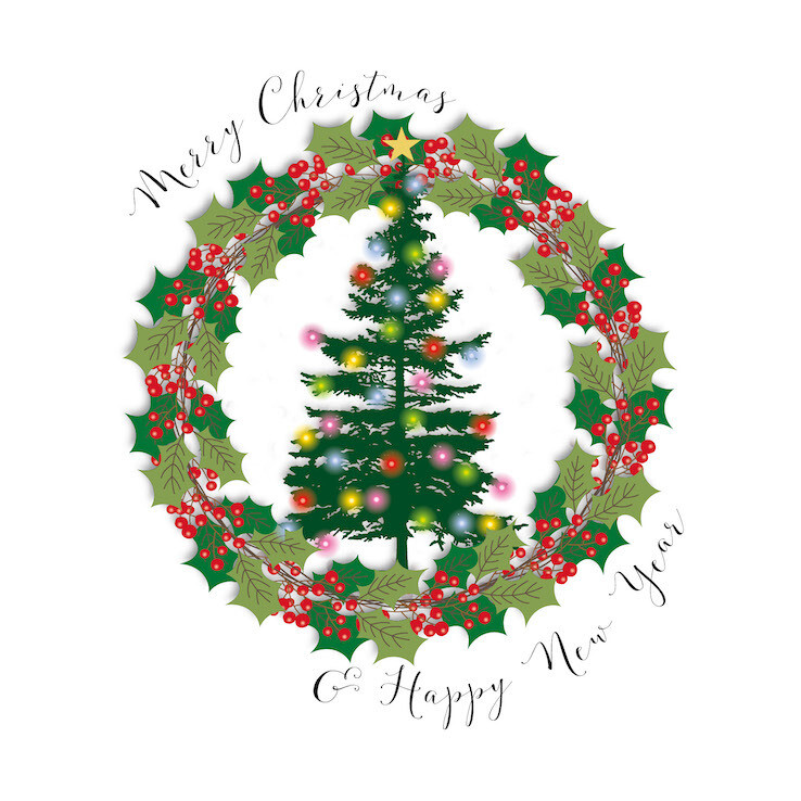 Merry Christmas Tree Wreath