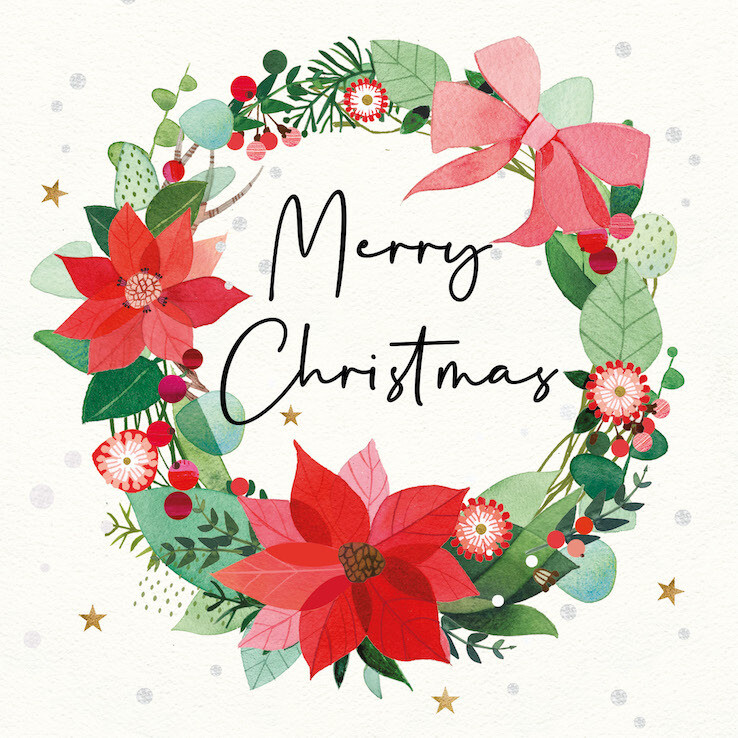 Christmas Poinsettia Wreath