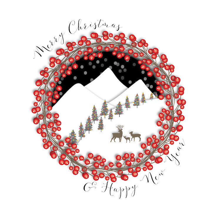 Merry Christmas Winter Scene