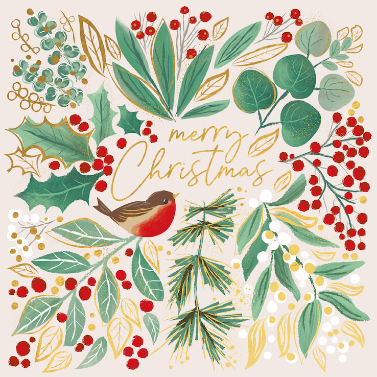 Robin&#39;s Mistletoe Wreath