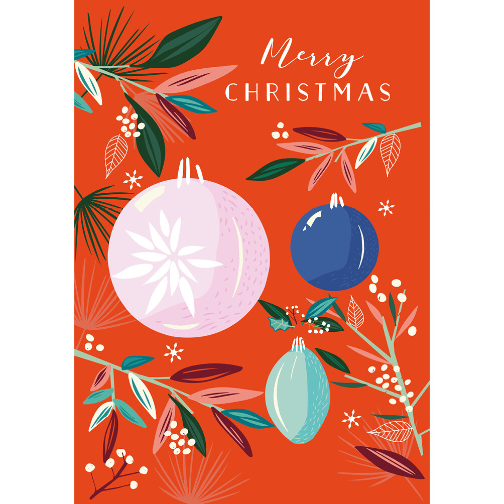 Merry Christmas Floral Baubles