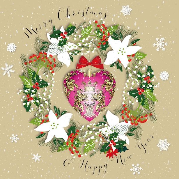 Merry Christmas Pink Heart Bauble