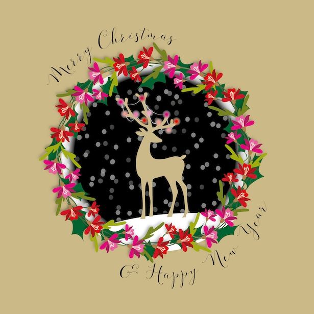 Merry Christmas Golden Reindeer