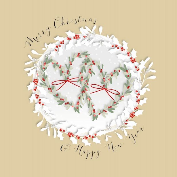 Merry Christmas Heart Wreaths