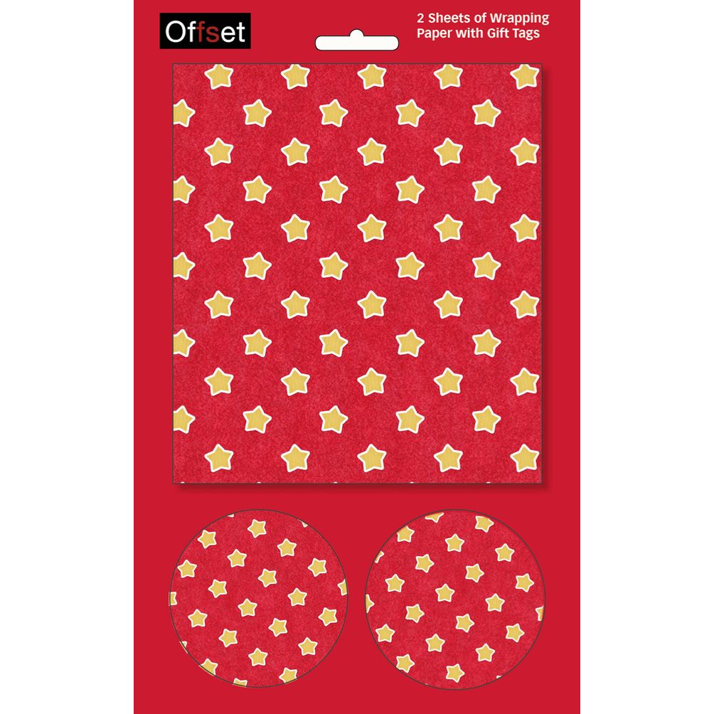 Gold Stars Gift Wrap