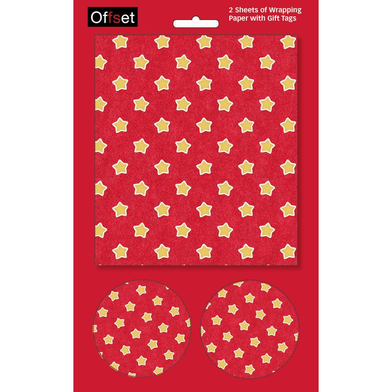 Gold Stars Gift Wrap
