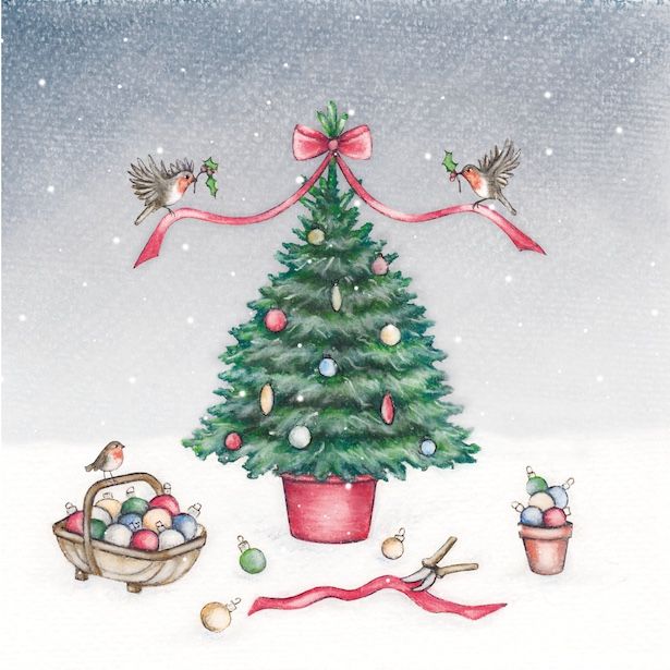 Christmas Tree &amp; Robins