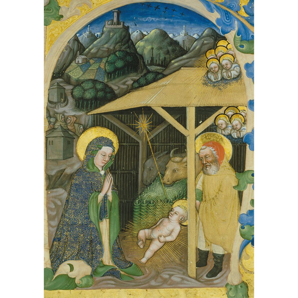 Nativity in an Initial H by Zanino di Pietro