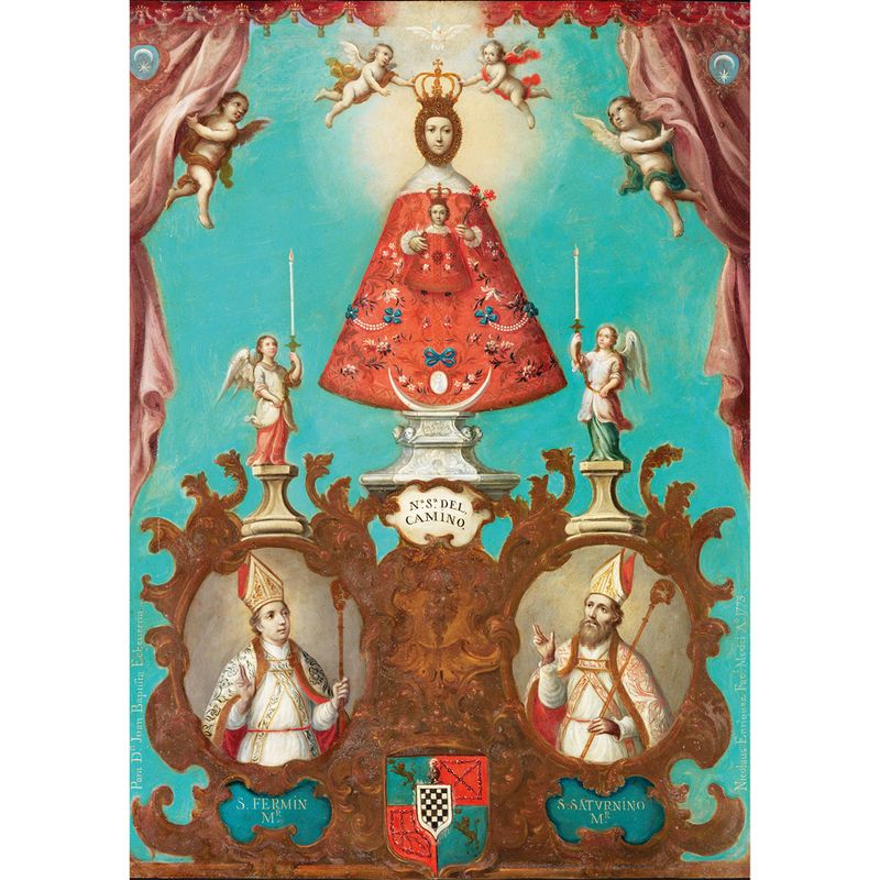 The Virgin of El Camino with St Fermi_n and St Saturnino by Nicol�s Enr�quezor