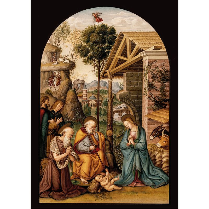 The nativity of Christ. Chromolithograph by W. Greve after Fattorini after B. Betti, il Pintoricchio